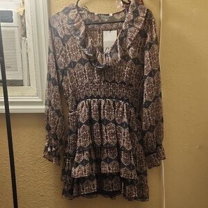 Zara Multicolor Long Sleeve Dress